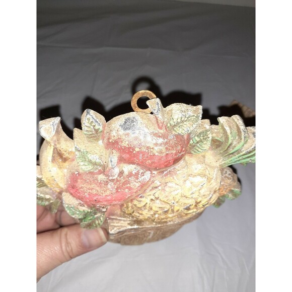Vintage 1978 Sexton Fruit Basket Wall Hanging #119953 Metal Hand Painted - Picture 9 of 9